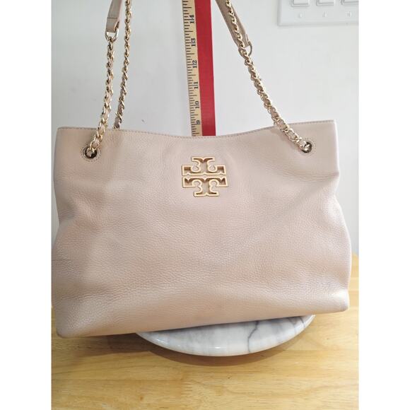 TORY BURCH Britten Pink Leather Convertible Shoulder/Crossbody Bag - Picture 7 of 12